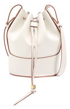 Женская сумка balloon small LOEWE белого цвета, арт. 326.75AC31 | Фото 5 (Сумки-технические: Сумки через плечо; Материал: Натуральная кожа; Ремень/цепочка: На ремешке; Размер: small)