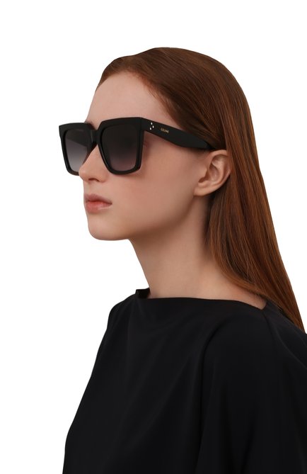 Женские солнцезащитные очки CELINE EYEWEAR черного цвета, арт. CL4055IN 01B | Фото 2 (Тип очков: С/з; Оптика Гендер: оптика-женское; Очки форма: Квадратные)
