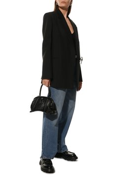 Женские кожаные пенни-лоферы ALEXANDER MCQUEEN черного цвета, арт. 666328/WHZ80 | Фото 2 (Подошва: Платформа; Материал внешний: Кожа; Каблук высота: Низкий; Материал внутренний: Натуральная кожа)
