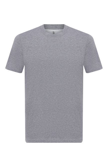 Мужская хлопковая футболка  BRUNELLO CUCINELLI серого цвета по цене 43750 руб., арт. M0T611308 | Фото 1