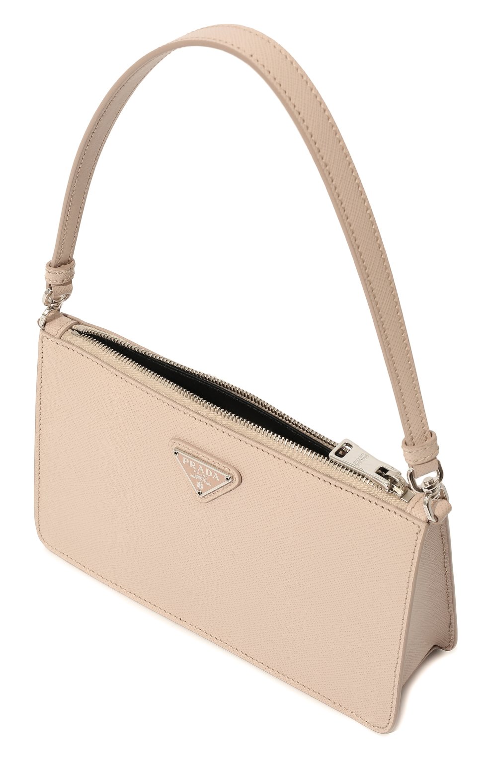 Женская сумка PRADA бежевого цвета, арт. 1BC155-NZV-F0NZ2-OOM | Фото 5 (Сумки-технические: Сумки top-handle; Материал: Натуральная кожа; Размер: mini)