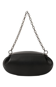 Женская сумка baton YUZEFI черного цвета, арт. YUZC02-HB-BT-00 | Фото 6 (Сумки-технические: Сумки top-handle; Размер: medium; Материал: Натуральная кожа; Материал сплава: Проставлено; Ремень/цепочка: На ремешке; Драгоценные камни: Проставлено)