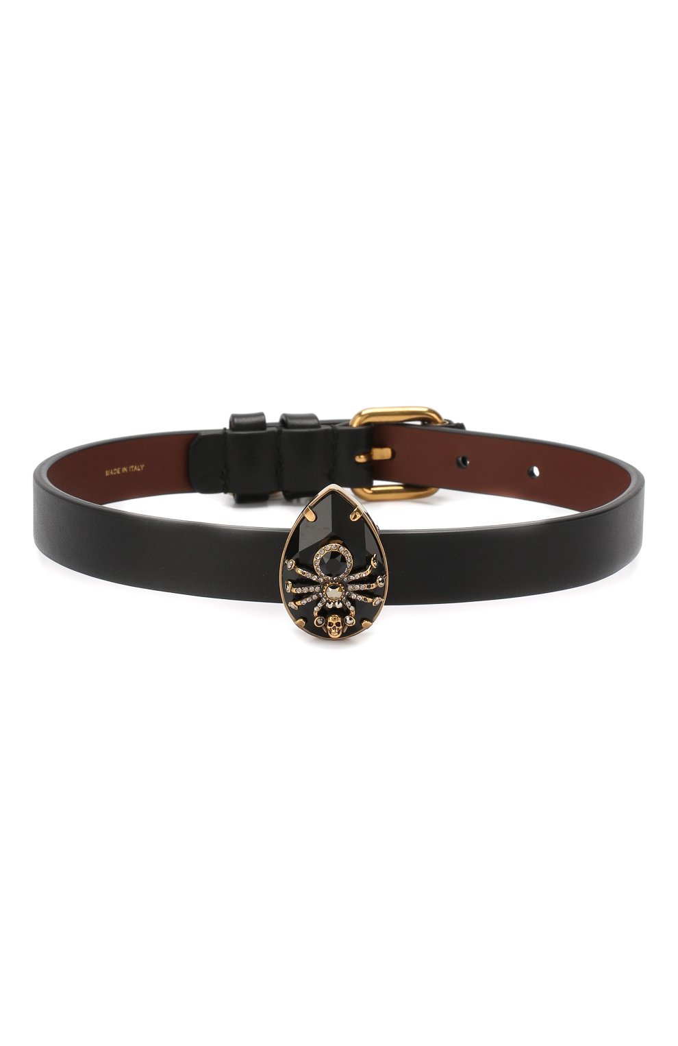 Мужской кожаный браслет ALEXANDER MCQUEEN черного цвета, арт. 560924/0G40T | Фото 1 (Материал: Кожа; Статус проверки: Проверена категория)