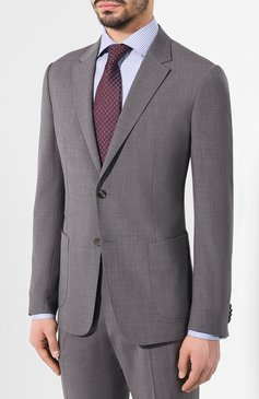 Мужской шерстяной костюм Z ZEGNA серого цвета, арт. 524729/2XPWGX | Фото 2 (Материал внешний: Шерсть; Рукава: Длинные; Костюмы М: Однобортный; Стили: Классический)