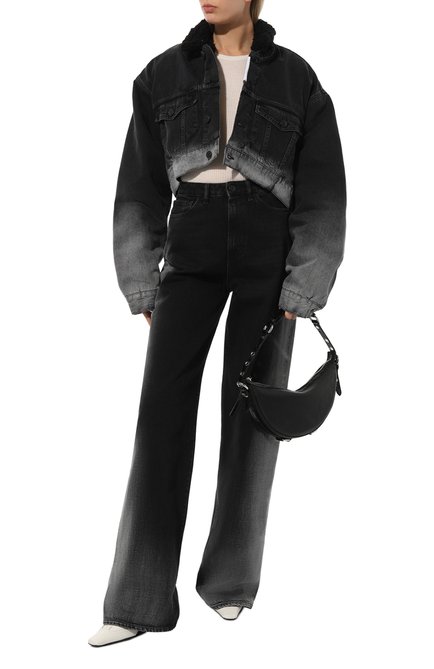 Женские джинсы 3X1 черного цвета, арт. 31-W43054-DR1082/BLK0MB | Фото 2 (Материал сплава: Проставлено; Длина (брюки, джинсы): Удлиненные; Материал внешний: Хлопок; Драгоценные камни: Проставлено)