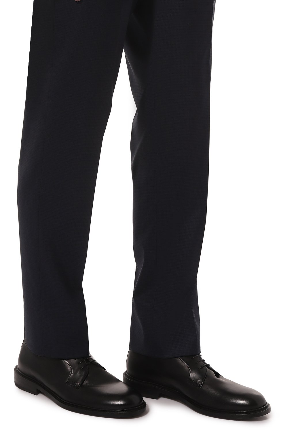 Мужские кожаные дерби BARRETT черного цвета, арт. 222U044.9 | Фото 3 (Материал внутренний: Натуральная кожа; Материал сплава: Проставлено; Нос: Не проставлено; Стили: Классический)