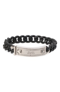 Мужской браслет ALEXANDER MCQUEEN черного цвета, арт. 599976/J160K | Фото 1 (Материал: Металл)