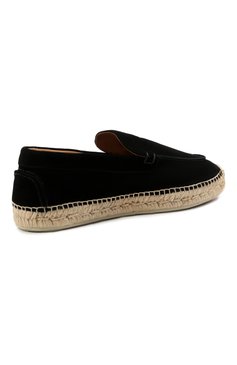 Мужские замшевые эспадрильи paquepapa CHRISTIAN LOUBOUTIN черного цвета, арт. 3210514/PAQUEPAPA FLAT | Фото 4 (Материал внутренний: Натуральная кожа, Текстиль; Материал внешний: Замша)