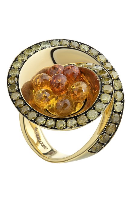 Женские кольцо DE GRISOGONO бесцветного цвета, арт. 51250/02 | Фото 2 (Материал сплава: Желтое золото; Драгоценные камни: Бриллианты)
