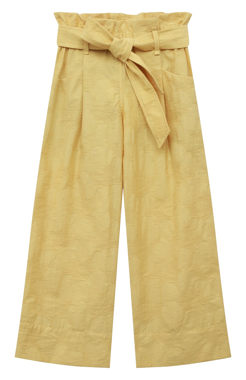Детские хлопковые брюки BRUNELLO CUCINELLI желтого цвета, арт. BL191P034AB | Фото 1 (Материал сплава: Проставлено; Нос: Не проставлено; Материал внешний: Хлопок; Ростовка одежда: 10 - 11 лет | 140 - 146см)