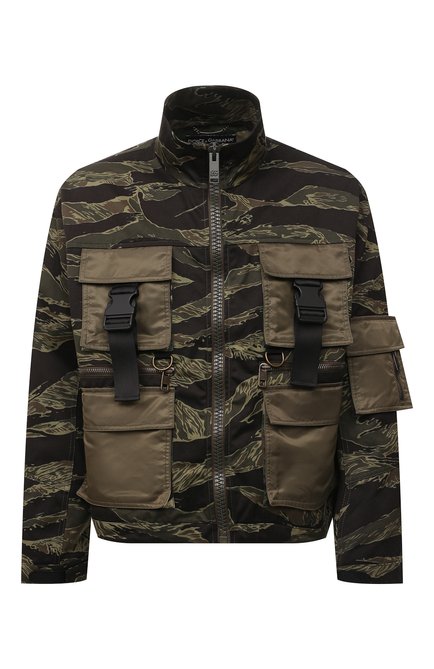 Мужская хлопковая куртка DOLCE & GABBANA хаки цвета по цене 227000 руб., арт. G9XC4T/FS6MT | Фото 1