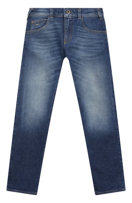 Детские джинсы EMPORIO ARMANI синего цвета, арт. 3R4J45/4D3TZ | Фото 1 (Материал внешний: Хлопок)