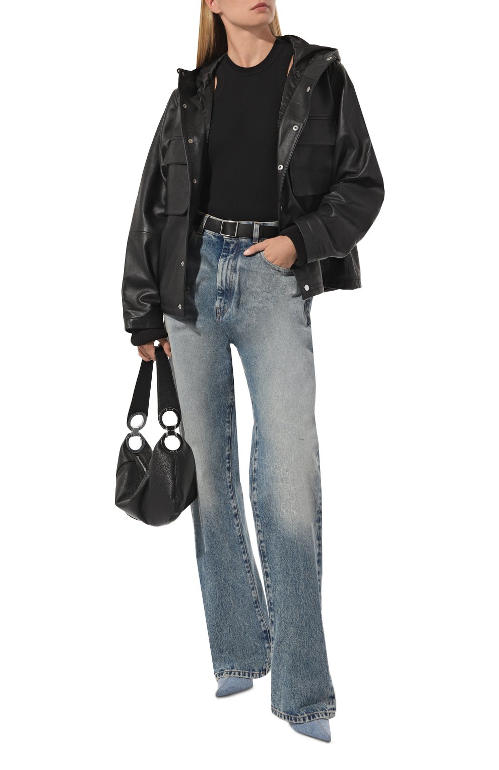 Женская кожаная куртка DEADWOOD черного цвета, арт. DW-WK0D0001W | Фото 2 (Кросс-КТ: Куртка; Рукава: Длинные; Материал подклада: Синтетический материал; Материал внешний: Натуральная кожа; Длина (верхняя одежда): Короткие; Стили: Кэжуэл)