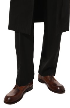 Мужские кожаные дерби MATTIA CAPEZZANI коричневого цвета, арт. M2285/T0SC V0L | Фото 3 (Материал внутренний: Натуральная кожа; Стили: Классический)