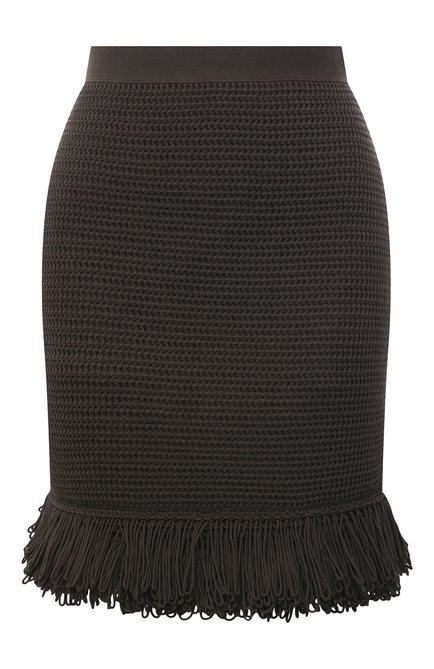 Женская хлопковая юбка BOTTEGA VENETA темно-зеленого цвета по цене 128000 руб., арт. 648780/V0FU0 | Фото 1