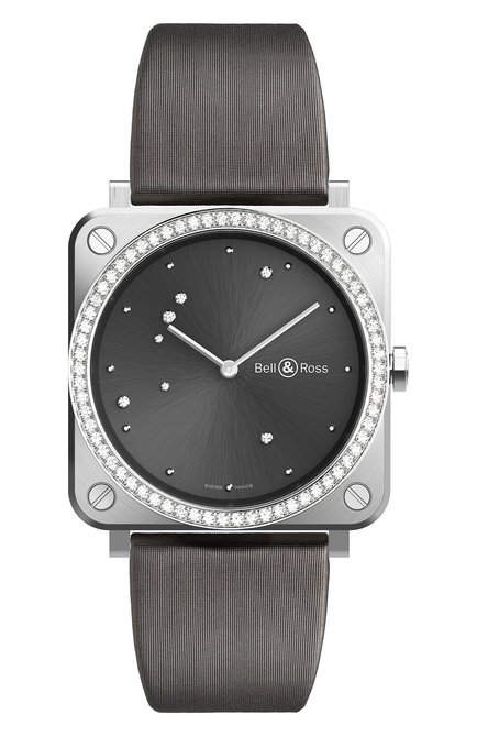 Женские часы eagle grey diamonds BELL&ROSS бесцветного цвета, арт. BRS-ERU-ST-LGD/SCA | Фото 1 (Материал корпуса: Сталь; Цвет циферблата: Серебристый; Механизм: Кварц)