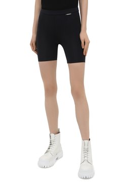 Женские шорты VERSACE черного цвета, арт. A88980/A101049 | Фото 3 (Женское Кросс-КТ: Шорты-одежда; Длина Ж (юбки, платья, шорты): Мини; Материал внешний: Синтетический материал; Региональные ограничения белый список (Axapta Mercury): RU; Стили: Спорт-шик)