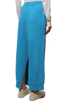 Женские хлопковые брюки MM6 синего цвета, арт. S52KA0376/S25537 | Фото 4 (Силуэт Ж (брюки и джинсы): Широкие; Длина (брюки, джинсы): Стандартные; Женское Кросс-КТ: Брюки-одежда; Материал внешний: Хлопок; Стили: Спорт-шик)