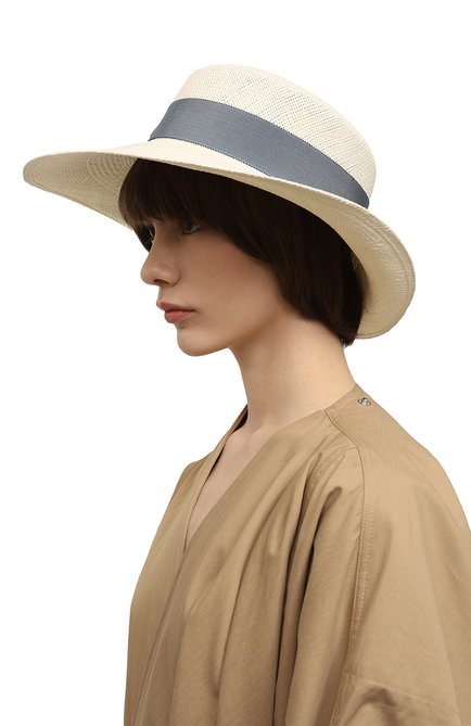 Женская шляпа INVERNI белого цвета, арт. 5757 CP | Фото 2 (Материал сплава: Проставлено; Нос: Не проставлено; Материал: Растительное волокно)