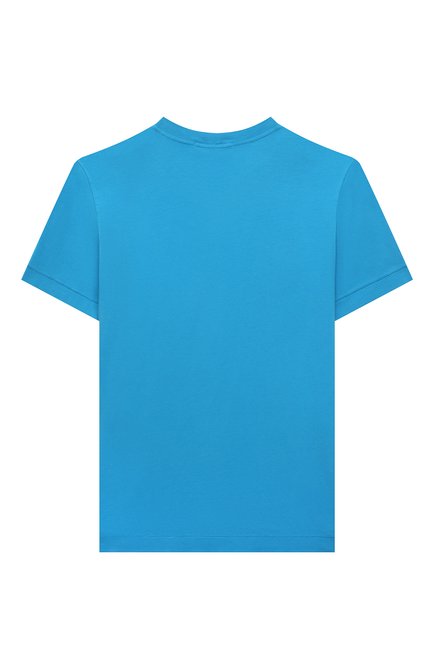 Детская хлопковая футболка STONE ISLAND голубого цвета, арт. 761620147/4 | Фото 2 (Рукава: Короткие; Материал внешний: Хлопок)