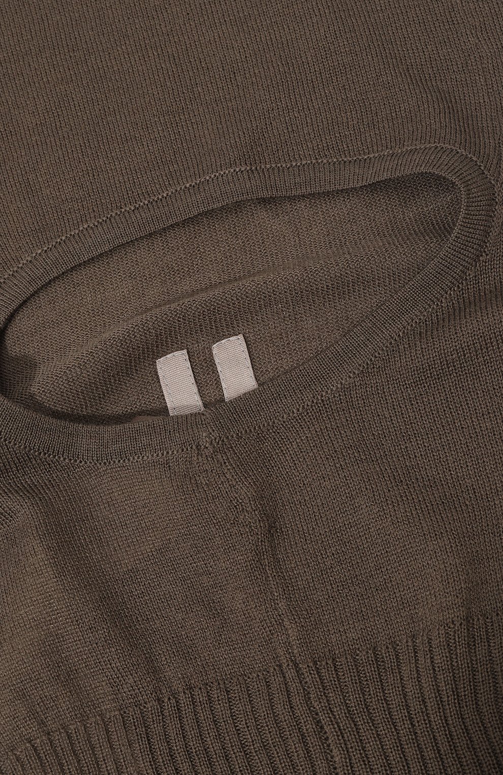 Женская шерстяная балаклава RICK OWENS коричневого цвета, арт. RP02C1478/M | Фото 4 (Материал: Текстиль, Шерсть; Материал сплава: Проставлено; Нос: Не проставлено; Женское Кросс-КТ: Балаклава)