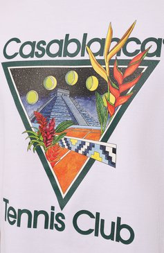 Мужская хлопковая футболка CASABLANCA белого цвета, арт. MS23-JTS-001-01 | Фото 5 (Рукава: Короткие; Длина (для топов): Стандартные; Принт: С принтом; Материал сплава: Проставлено; Материал внешний: Хлопок; Драгоценные камни: Проставлено; Стили: Кэжуэл)