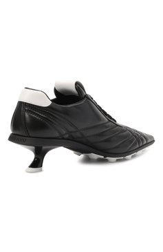 Женские кожаные туфли MIU MIU черного цвета, арт. 5E521D-3F1F-F0002-055 | Фото 4 (Каблук высота: Низкий; Подошва: Плоская; Каблук тип: Kitten heel)