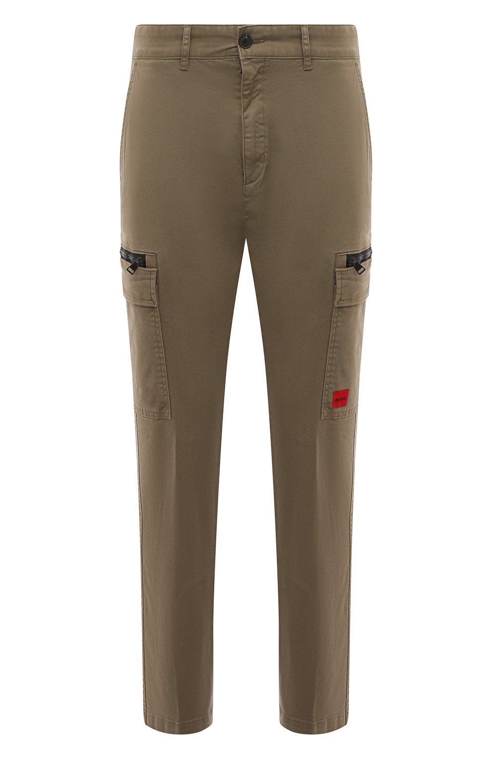 Хлопковые брюки HUGO 50484022, цвет хаки, размер 46