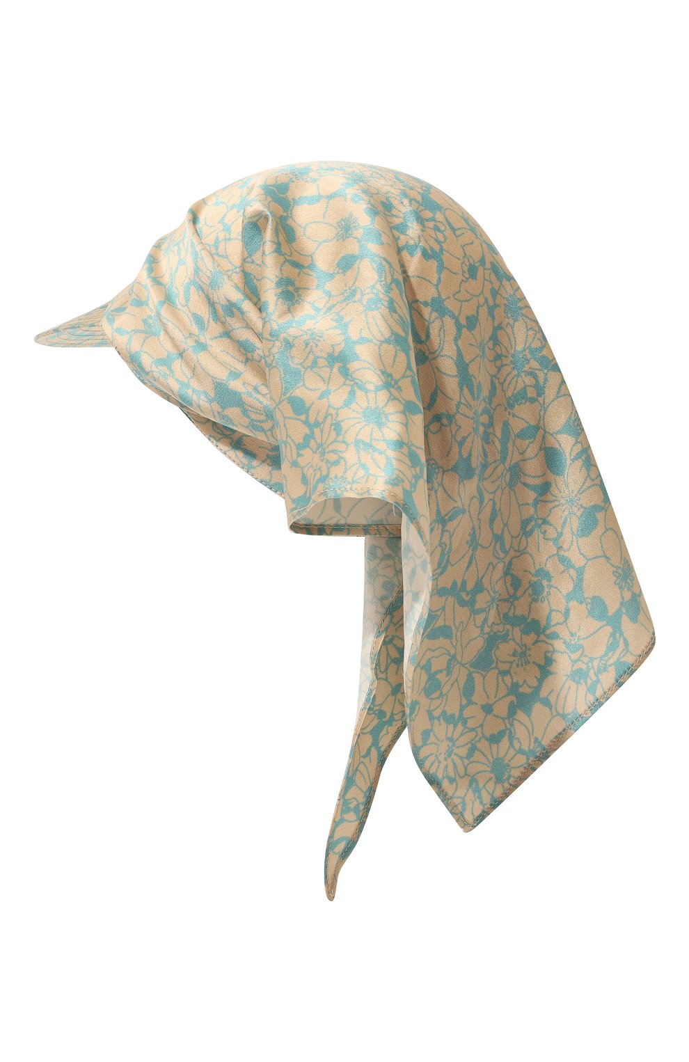 Женская шелковая кепка INVERNI бирюзового цвета, арт. 5567 CT | Фото 3 (Материал: Текстиль, Шелк; Материал сплава: Проставлено; Нос: Не проставлено)