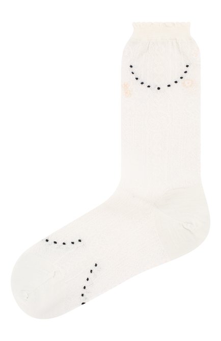Женские носки ANTIPAST белого цвета, арт. AM-720 | Фото 1 (Материал внешний: Синтетический материал, Шерсть)