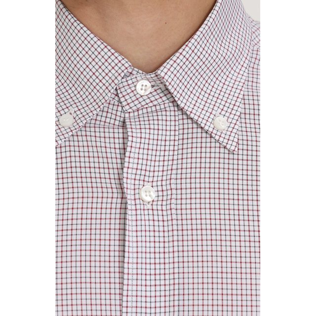 фото Хлопковая рубашка с воротником button down loro piana