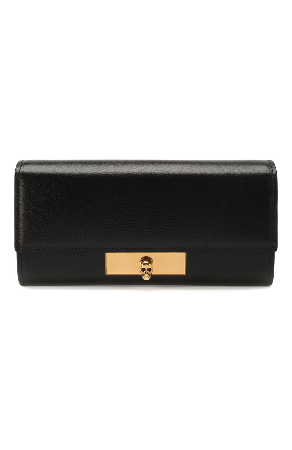 Женские кожаный кошелек ALEXANDER MCQUEEN черного цвета, арт. 610212/1SM1T | Фото 1 (Материал: Натуральная кожа)
