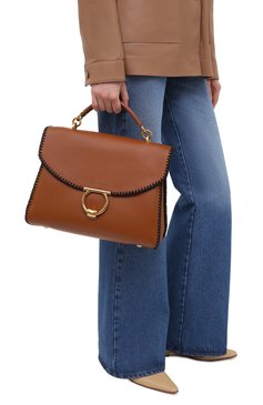 Женская сумка margot SALVATORE FERRAGAMO коричневого цвета, арт. Z-0741258 | Фото 2 (Сумки-технические: Сумки через плечо, Сумки top-handle; Размер: medium; Материал: Натуральная кожа; Региональные ограничения белый список (Axapta Mercury): RU)