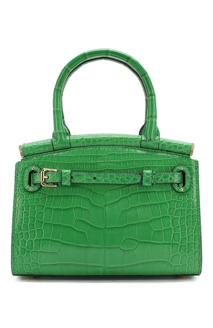 Женская сум�ка rl50 mini из кожи аллигатора RALPH LAUREN зеленого цвета, арт. 435769101/AMIS | Фото 1 (Ремень/цепочка: На ремешке; Размер: mini; Сумки-технические: Сумки top-handle; Материал: Экзотическая кожа)