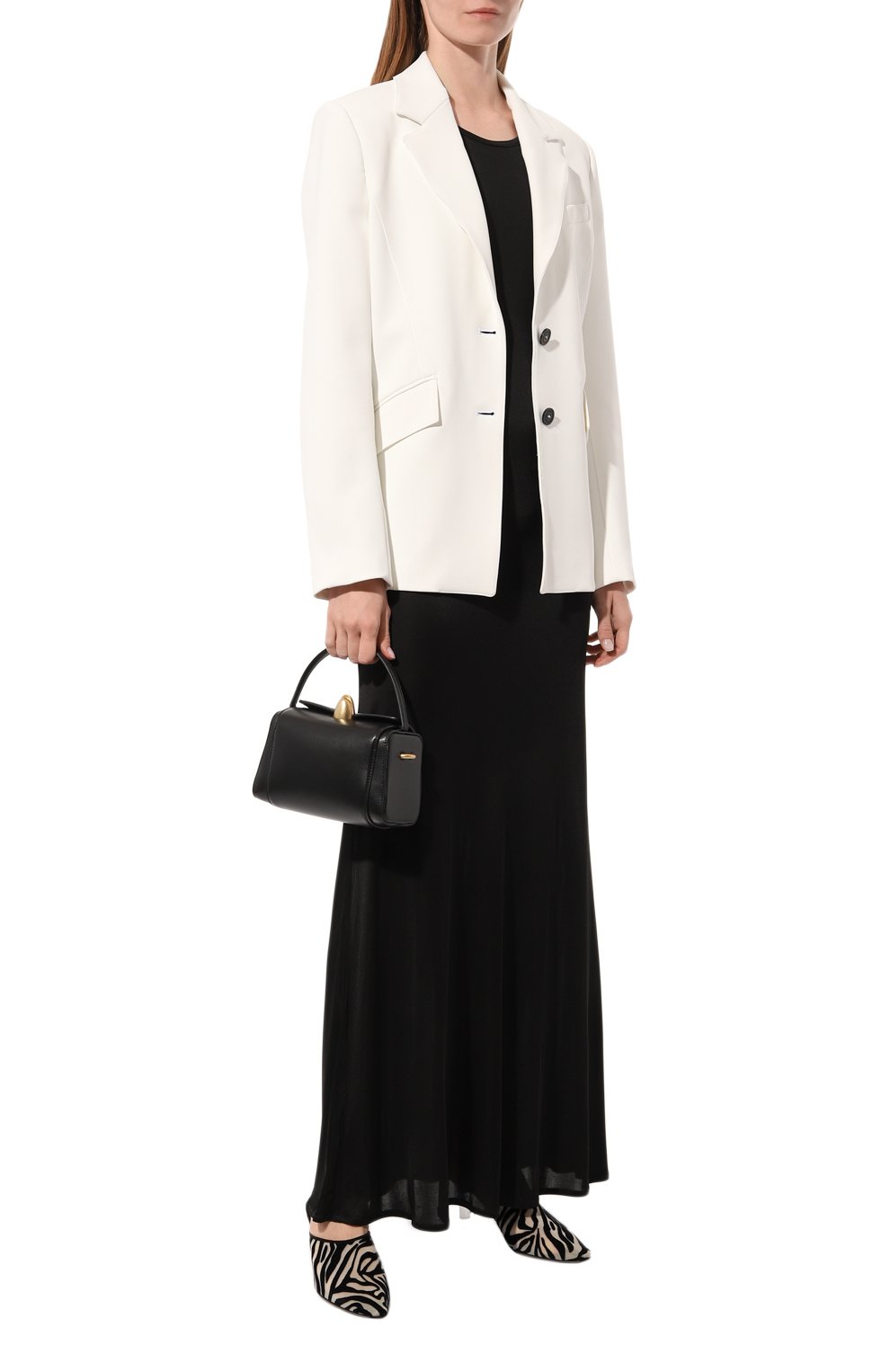 Женский жакет TRUSSARDI белого цвета, арт. 56H00147-1T005963 | Фото 2 (Рукава: Длинные; Случай: Повседневный; Материал внешний: Синтетический материал; Длина (для топов): Стандартные; Материал сплава: Проставлено; 1-2-бортные: Однобортные; Драгоценные камни: Проставлено; Женское Кросс-КТ: Жакет-одежда; Стили: Кэжуэл)