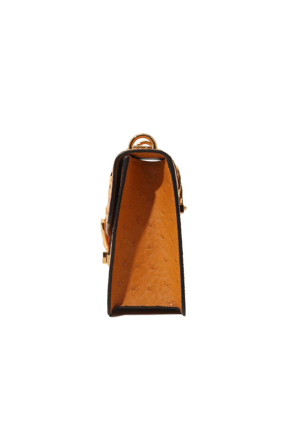 Женская сумка sylvie small из кожи страуса GUCCI оранжевого цвета, арт. 524405 GZPBG | Фото 4 (Материал сплава: Проставлено; Ремень/цепочка: На ремешке; Драгоценные камни: Проставлено; Размер: small)