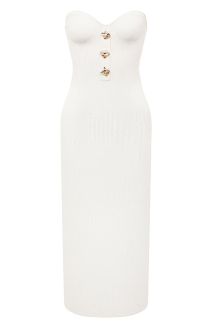 Женское платье из вискозы SELF-PORTRAIT молочного цвета по цене 59950 руб., арт. PF22-091M | Фото 1