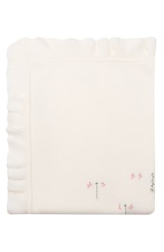 Детского шерстяное одеяло BABY T белого цвета, арт. 23AI122C0 | Фото 4 (Материал: Текстиль, Шерст ь; Материал сплава: Проставлено; Нос: Не проставлено)