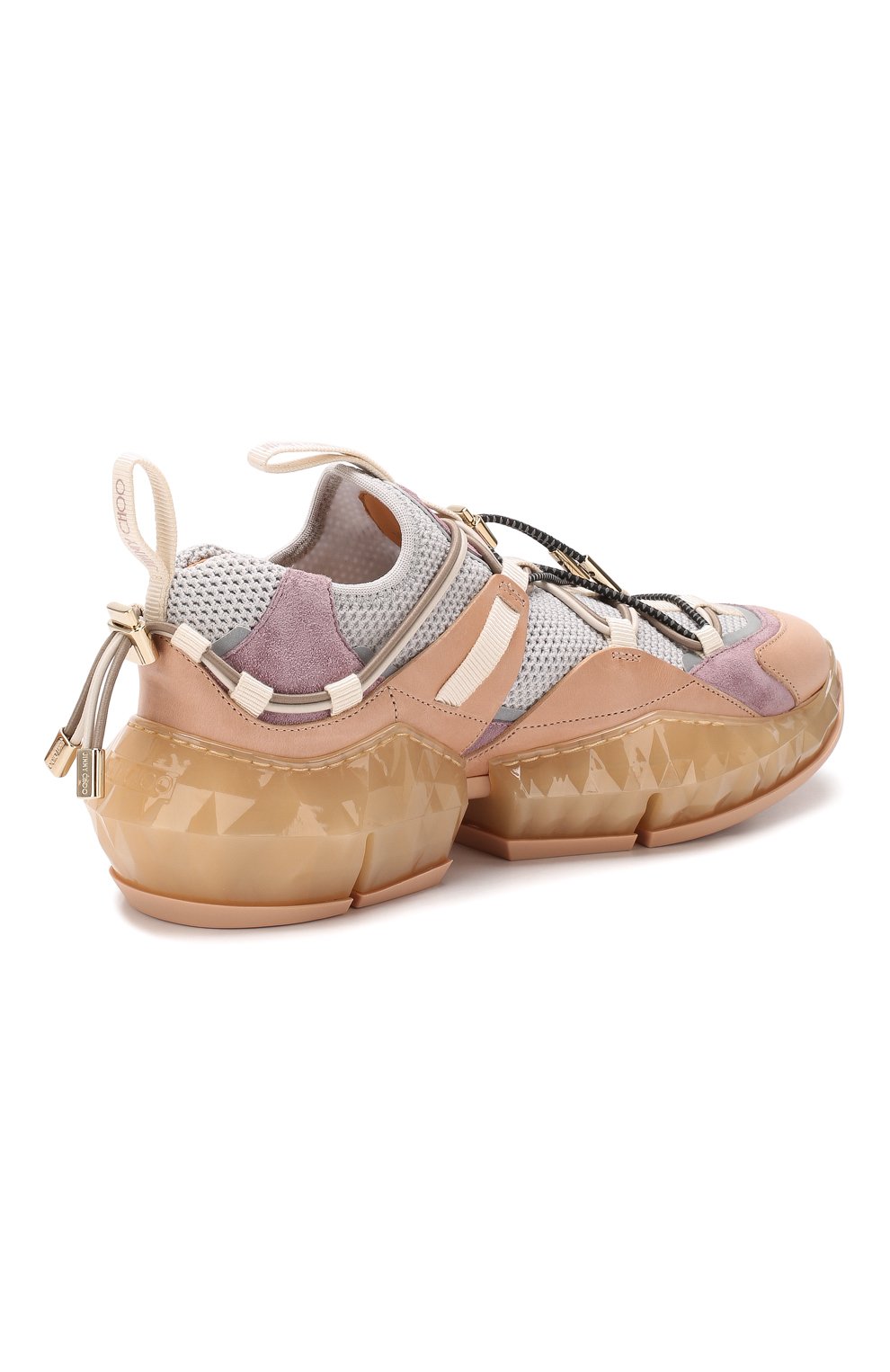 Женские светло-серые комбинированные кроссовки diamond JIMMY CHOO ...