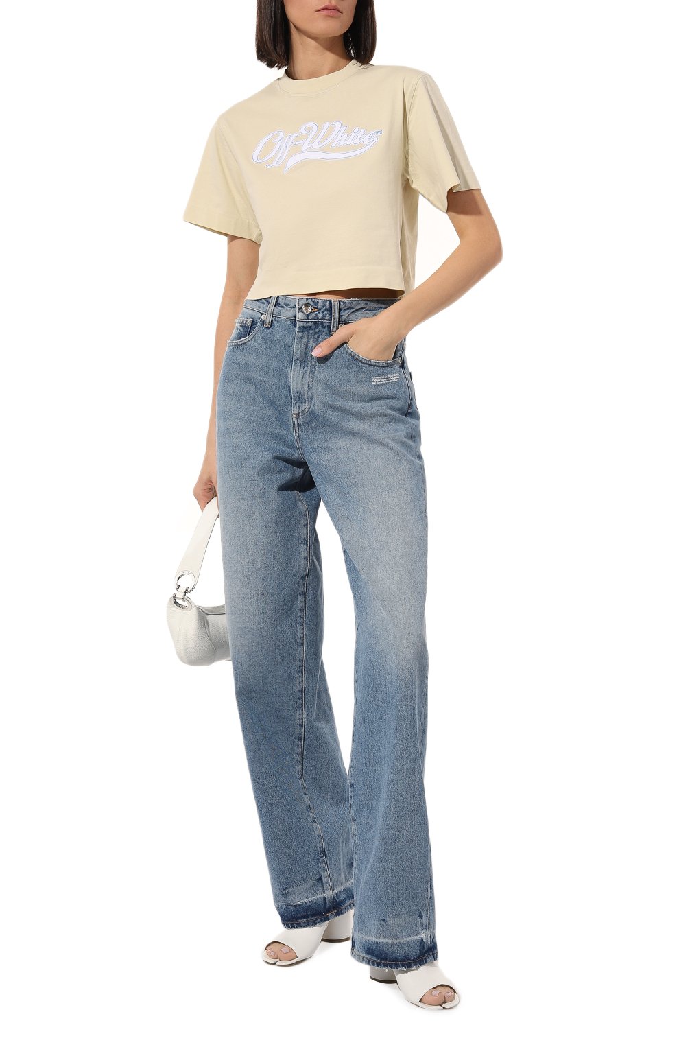 Хлопковая футболка Off-White  OWAA090S23JER0046145 Фото 2