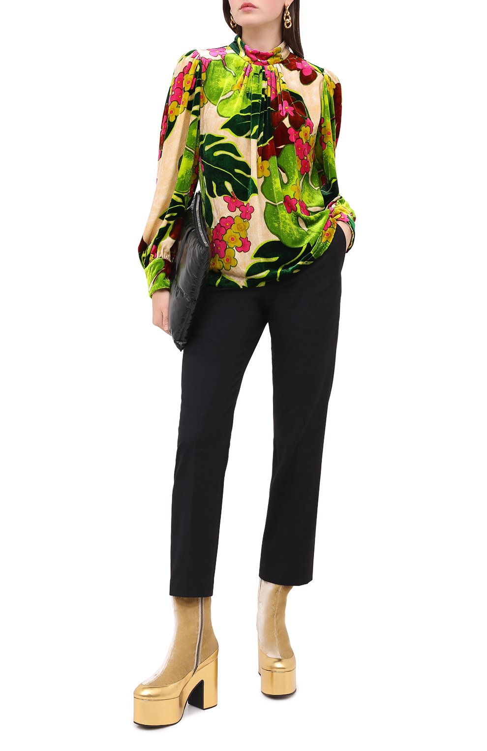 Женская блузка из вискозы и шелка DRIES VAN NOTEN разноцветного цвета, арт. 202-30790-1009 | Фото 2 (Рукава: Длинные; Длина (для топов): Стандартные; Принт: С принтом; Материал внешний: Вискоза; Женское Кросс-КТ: Блуза-одежда)