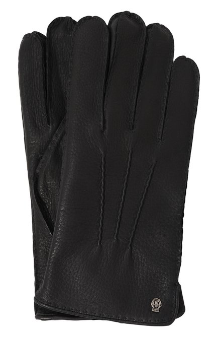 Мужские кожаные перчатки ROECKL темно-синего цвета, арт. 11013-643 | Фото 1 (Материал: Натуральная кожа; Материал сплава: Проставлено; Нос: Не проставлено)