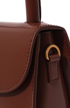 Женская сумка mini BY FAR коричневого цвета, арт. 22CRMINATCWSMA | Фото 3 (Сумки-технические: Сумки через плечо, Сумки top-handle; Материал: Натуральная кожа; Размер: mini; Ремень/цепочка: На ремешке)