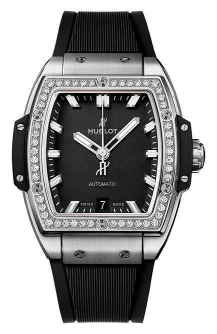 Женские часы big bang titanium diamonds HUBLOT бесцветного цвета, арт. 665.NX.1170.RX.1204 | Фото 1 (Материал корпуса: Титан; Цвет циферблата: Чёрный; Механизм: Автомат)