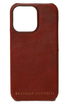 Кожаный чехол для iphone 13 pro BRUNELLO CUCINELLI коричневого цвета, арт. MLLIB13P | Фото 1 (Женское Кросс-КТ: Кожа iPhone)