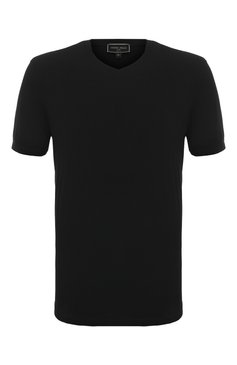 Мужская футболка из вискозы GIORGIO ARMANI черного цвета, арт. 8NST63/SJP4Z | Фото 1 (Принт: Без принта; Рукава: Короткие; Длина (для топов): Стандартные; Материал внешний: Вискоза; Стили: Кэжуэл)