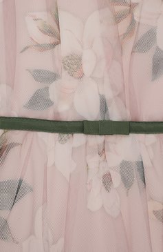 Детское платье MONNALISA светло-розового цвета, арт. 71A902 | Фото 3 (Случай: Вечерний; Рукава: Короткие; Материал внешний: Синтетический материал; Материал сплава: Проставлено; Девочки Кросс-КТ: Платье-одежда; Драгоценные камни: Проставлено; Материал подклада: Хлопок)