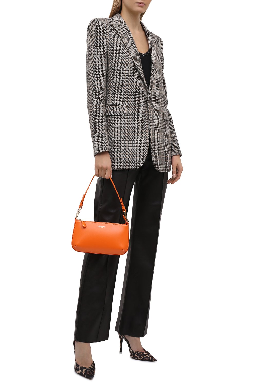 Женская сумка la prima GIORGIO ARMANI оранжевого цвета, арт. Y1H450/YTF4A | Фото 3 (Сумки-технические: Сумки top-handle; Материал: Натуральная кожа; Ремень/цепочка: На ремешке; Размер: small)