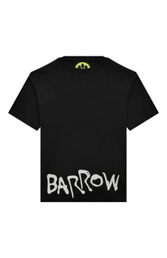 Детская хлопковая футболка BARROW черного цвета, арт. F3BKJUTH025 | Фото 1 (Девочки Кросс-КТ: футболка-одежда; Рукава: Короткие; Материал сплава: Проставлено; Материал внешний: Хлопок; Драгоценные камни: Проставлено)