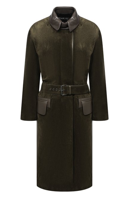 Женское кожаное пальто TOM FORD хаки цвета по цене 1035000 руб., арт. CPL688-LEX226 | Фото 1